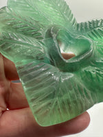 Green Fluorite Decorative Carved Heart with Stand #3
