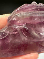 Natural Purple Fluorite Dragon Head Carving #4 – 439g