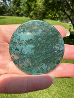 Moss Agate Polished Round Slice #5