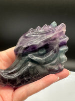 Rainbow Fluorite Dragon Head Carving #12 – 372g