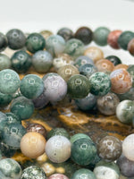 Natural Indian Moss Agate 6mm Bracelet 7.5”