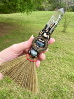 Crystal Quartz & Fluorite Decorative Broom