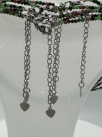 Natural 2mm Ruby Zoisite Faceted Necklaces