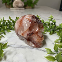 Unique Fire Quartz Skull #6