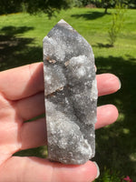Black Chalcedony Sphalerite Obelisk Tower #1
