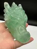 Natural Green Fluorite Dragon Head Carving #8 – 451g