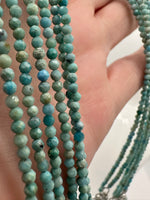 Natural 2mm Blue Opal Necklaces