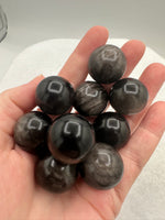 Silver Sheen Obsidian Spheres