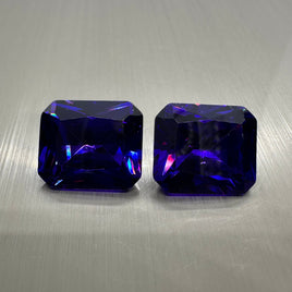 Emerald Cut Purple Cz 14x12mm