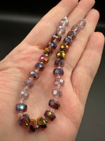 Multicolor and Metallic Iris Faceted Glass Bead Strand – Mixed Rondelle Beads for Jewelry Making