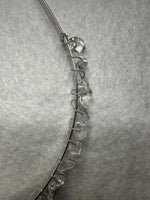 Pink, Blue & Silver Handmade Natural Crystal Crown Headband – Aura-Coated Crystal Points & Crescent Moon