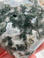 Moss Agate Carved Heart #3