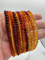 Natural Amber Gradient Bead Bracelets