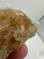 Golden Cube Fluorite Cluster – Moscona Mine, Spain Specimen #2