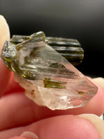 Natural Quartz with Green Tourmaline Crystal – Minas Gerais, Brazil Mineral Specimen