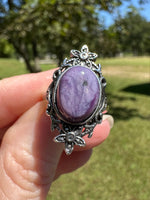 Natural Charoite Ring #9