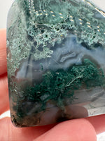 Moss Agate Carved Heart #9