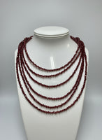 Natural 3mm Faceted Garnet Necklace
