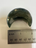 Moss Agate Carved Moon #7