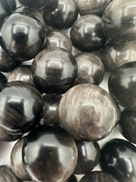 Silver Sheen Obsidian Spheres