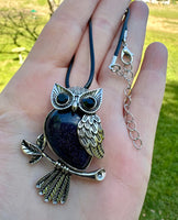 Cute Gemstone Owl Necklace