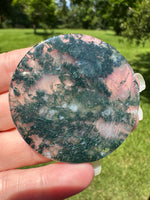 Moss Agate Polished Round Slice #18