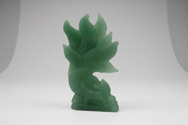 Green Aventurine Nine-Tailed Fox Carving