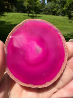 Dyed Pink Agate Slice #15