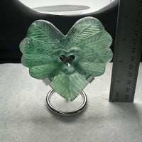 Green Fluorite Decorative Carved Heart with Stand #3