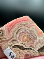 Natural Rhodochrosite Slab #8 – Pink Banded Orb & Druzy Crystal Mineral Specimen