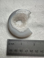 Druzy Agate Geode Carved Moon