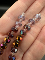 Multicolor and Metallic Iris Faceted Glass Bead Strand – Mixed Rondelle Beads for Jewelry Making