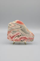 Natural Rhodochrosite Slab #19 – Pink Banded Mineral Specimen with Gray Matrix