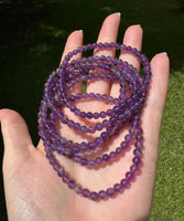 Natural Amethyst 4mm 7.5” Bracelet