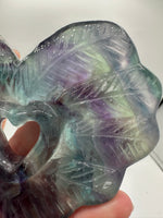 Rainbow Fluorite Decorative Carved Heart with Stand #9