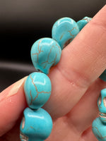 Turquoise-Style Skull Bead Strand – Carved Skull & Round Beads for Jewelry Making