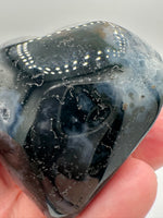 Moss Agate Carved Heart #6