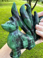 Ruby in Zoisite Nine-Tailed Fox Carving #2