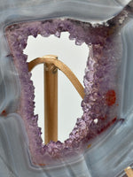 Amethyst Agate Heart Wings Carving with Stand #2