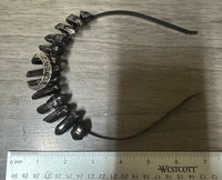 Black Handmade Natural Crystal Crown Headband