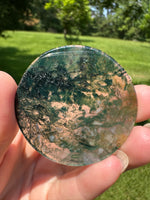 Moss Agate Polished Round Slice #30