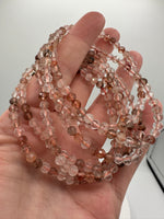 Red Rutilated Quartz 4mm Faceted Bracelet 7.5"
