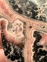 Rhodochrosite Slab #12 – Natural Pink Banded Mineral Specimen – Polished Display Stone