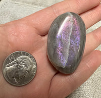 Purple Pink & Blue Labradorite Palmstone #10