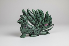 Ruby in Zoisite Nine-Tailed Fox Carving