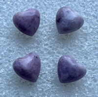 Mini Puffy Lepidolite Hearts