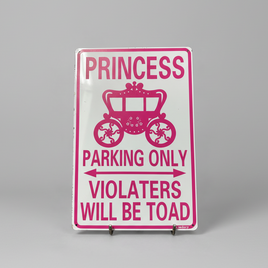 Princess Parking Only Metal Tin Sign – Funny Pink Carriage Wall Decor
