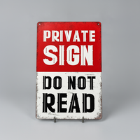 Private Sign Do Not Read Metal Tin Sign – Funny Vintage-Style Wall Decor