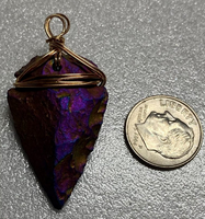 Titanium Color Arrowhead Wire Wrapped Pendant
