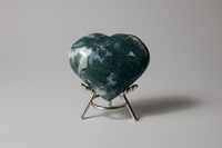 Moss Agate Carved Heart #5